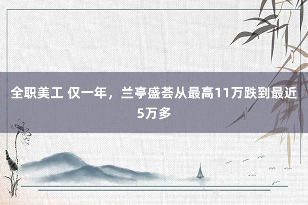 全职美工 仅一年，兰亭盛荟从最高11万跌到最近5万多