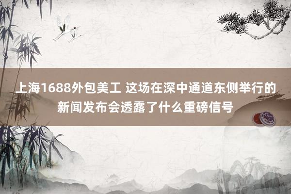 上海1688外包美工 这场在深中通道东侧举行的新闻发布会透露了什么重磅信号