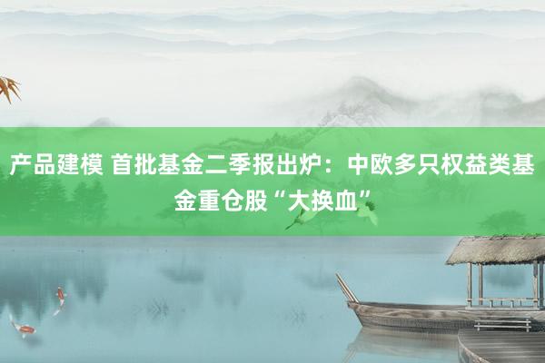 产品建模 首批基金二季报出炉：中欧多只权益类基金重仓股“大换血”